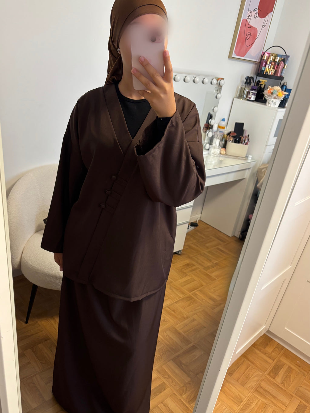 Ensemble jupe marron