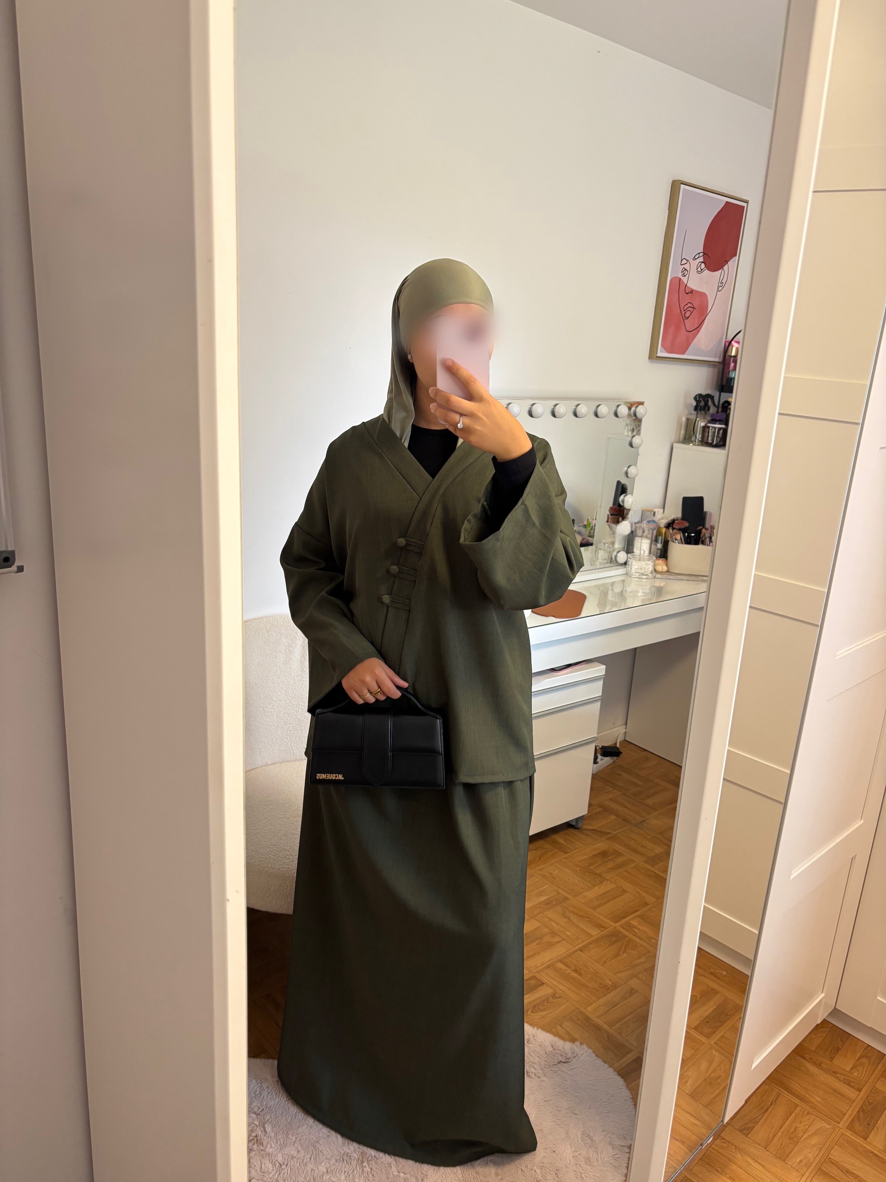 Ensemble jupe vert kaki