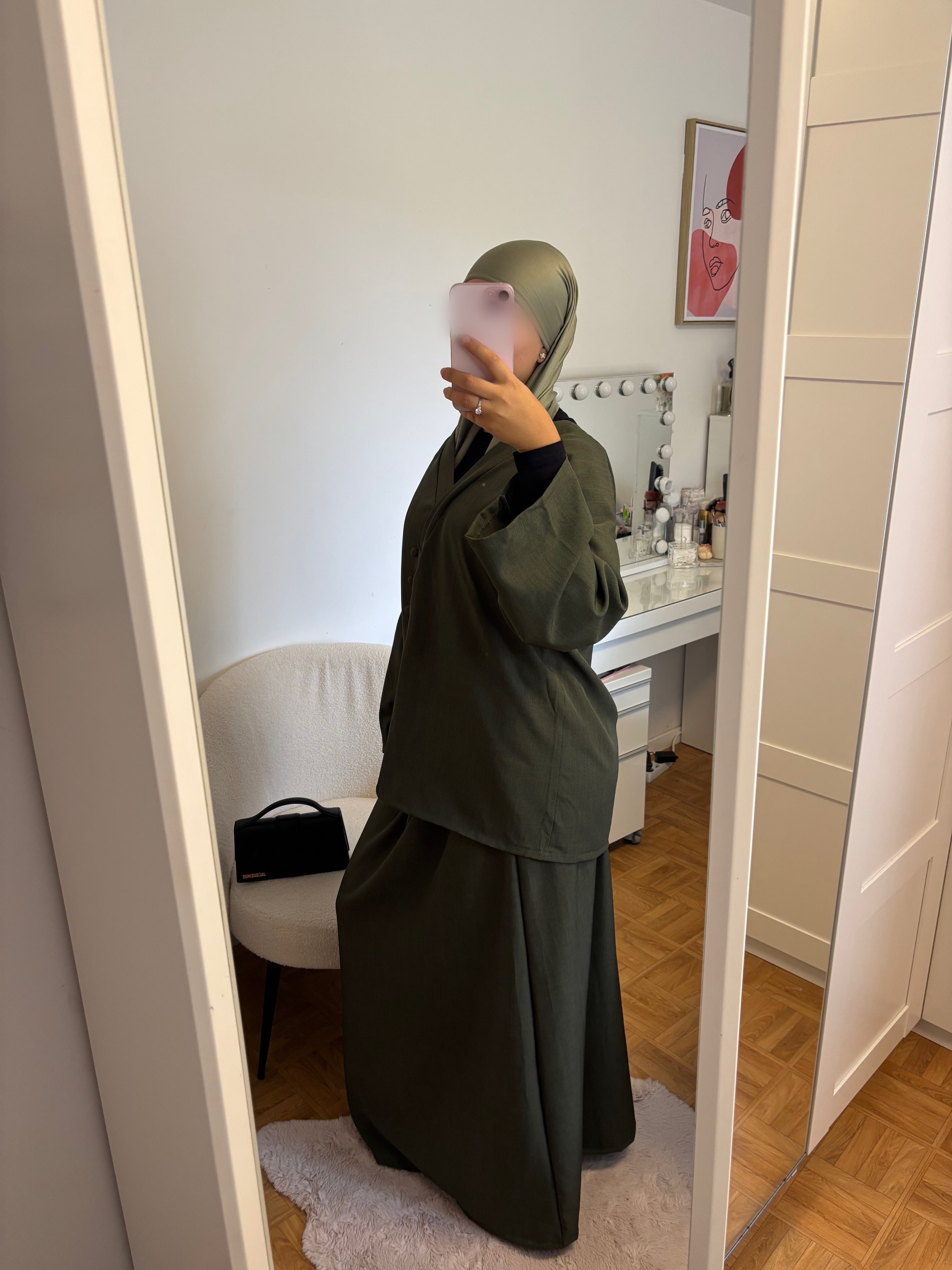 Ensemble jupe vert kaki