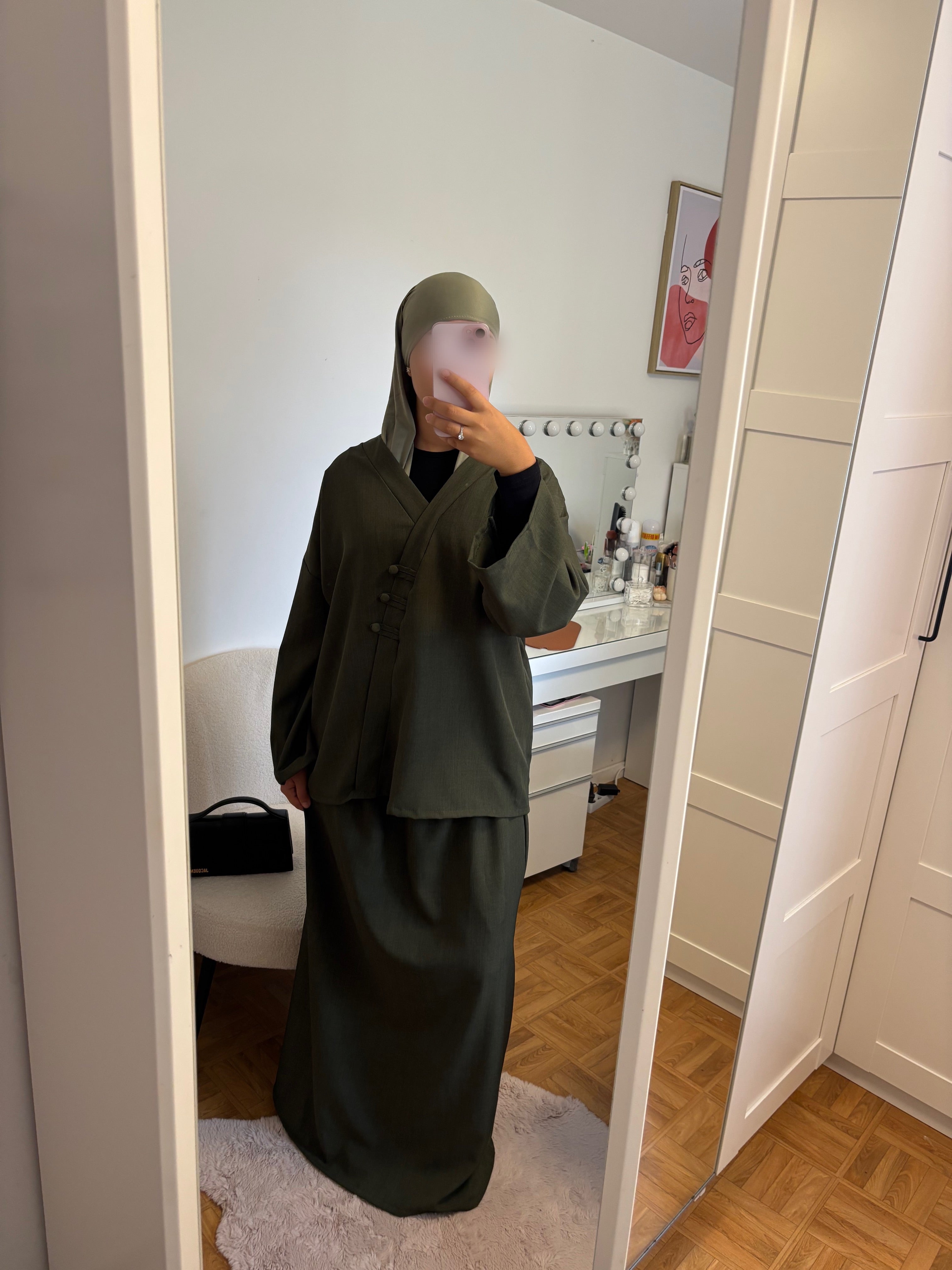 Ensemble jupe vert kaki