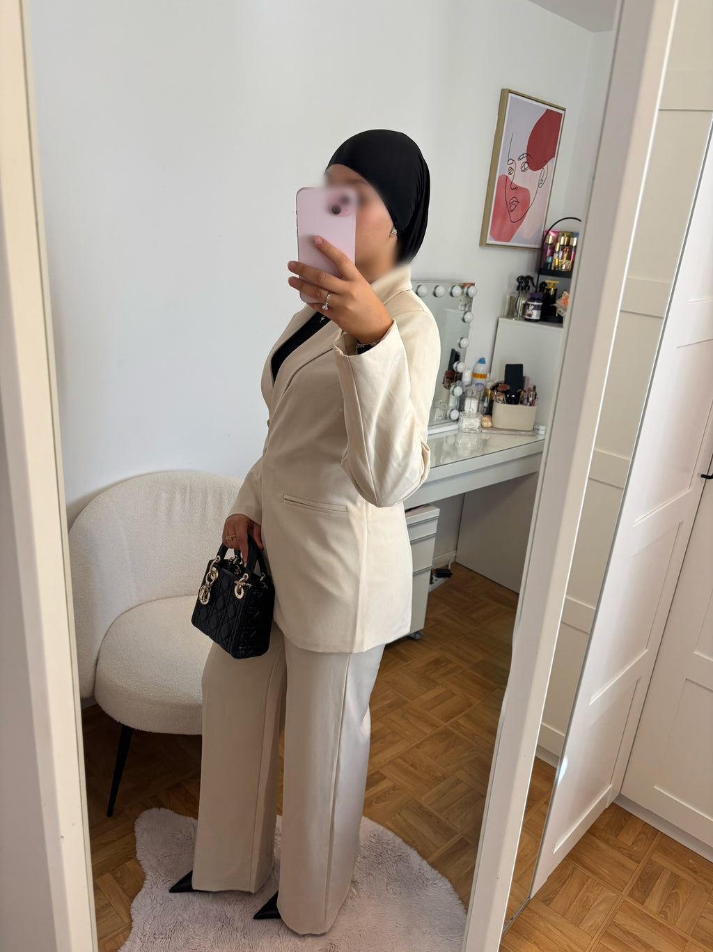 Ensemble à noeud beige