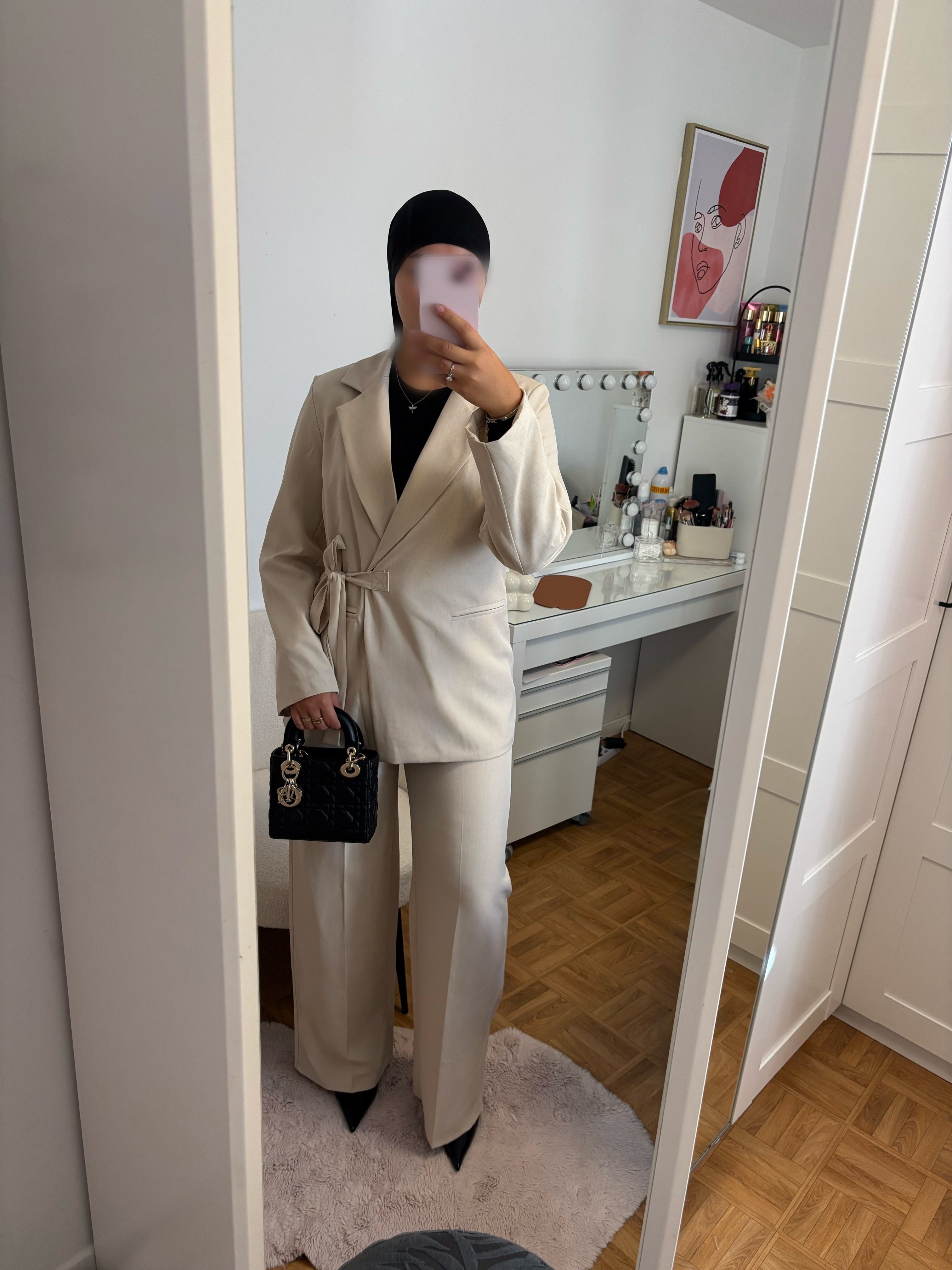 Ensemble à noeud beige