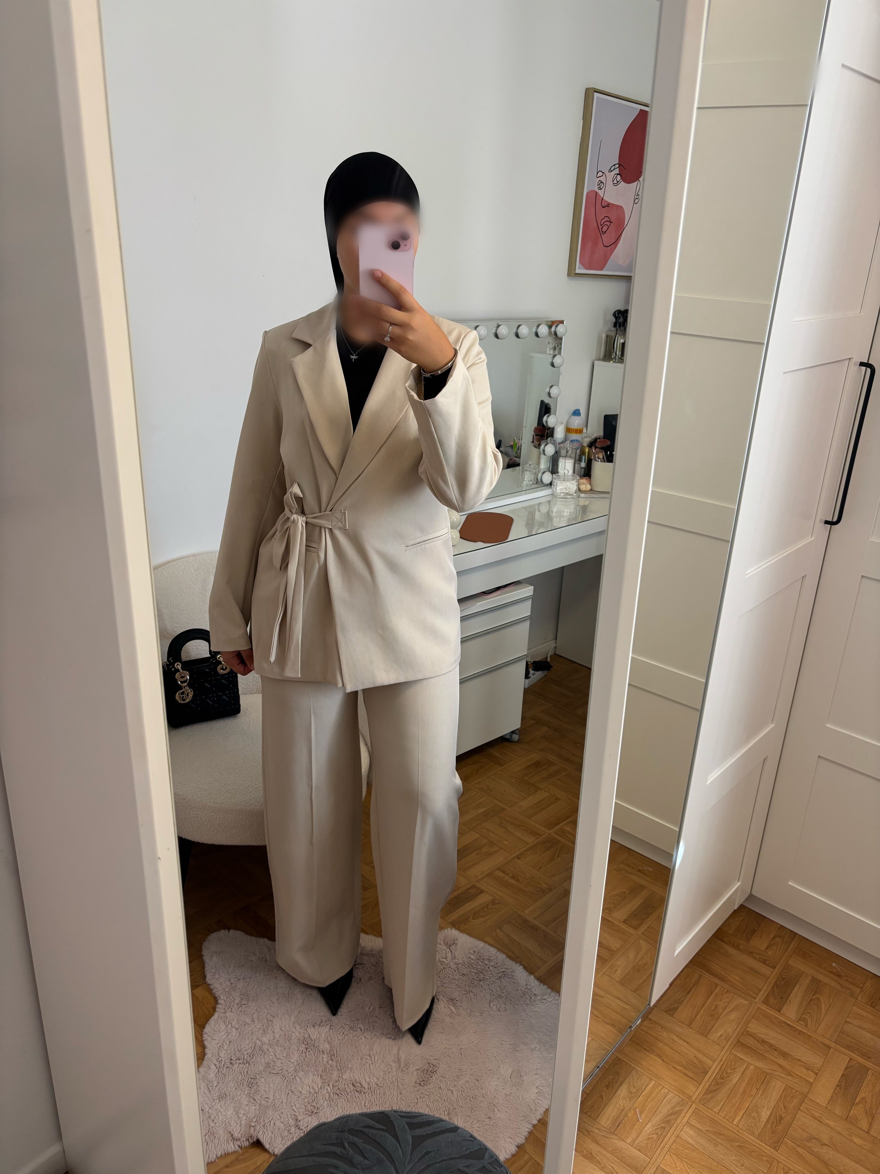 Ensemble à noeud beige
