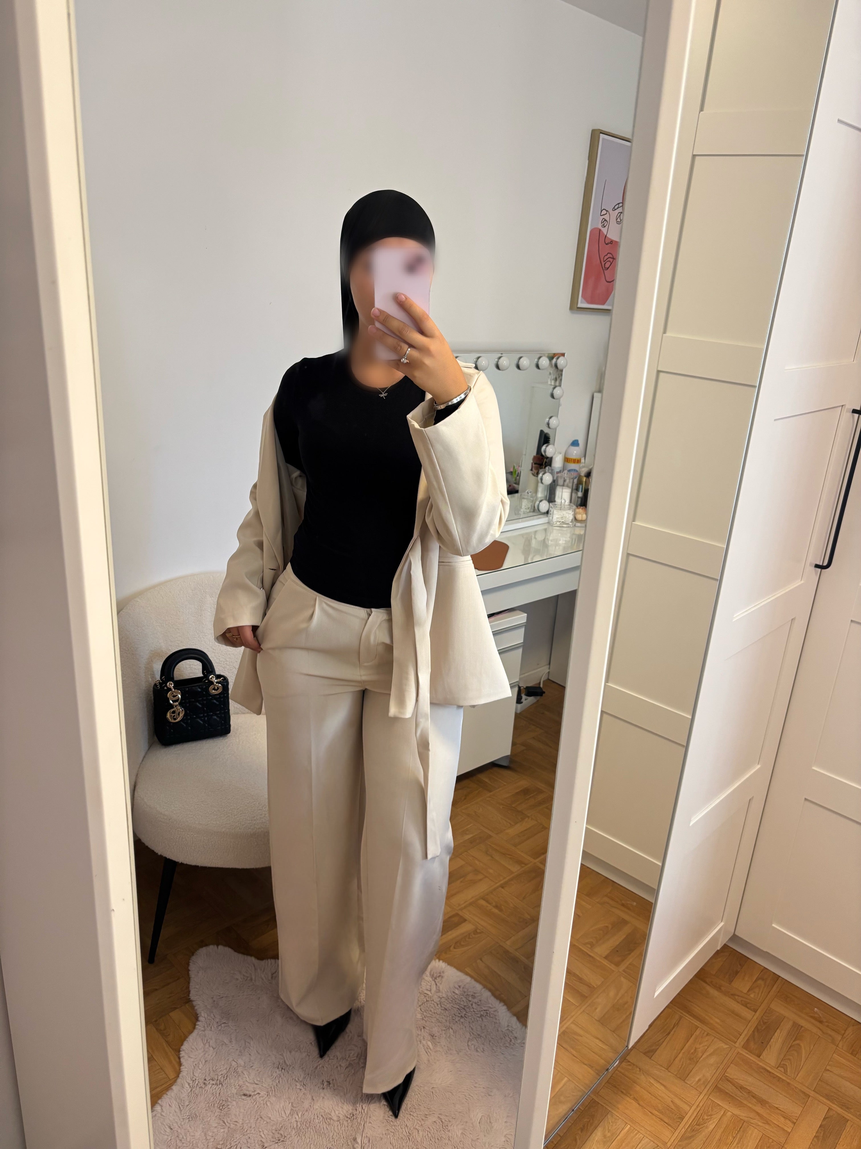 Ensemble à noeud beige